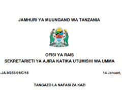NAFASI 709 za Kazi Mwalimu Daraja la IIIC Hisabati (Mathematics) Utumishi