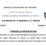 NAFASI za Kazi Manispaa ya Tabora